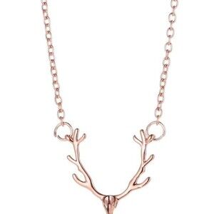 Rose Gold Tone Antler Necklace NEW! 1132